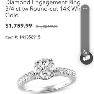 Diamond Engagement Ring and Band.  Both Pieces